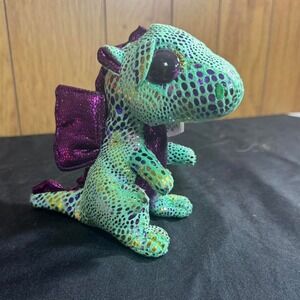 5" Ty Beanie Boo purple and‎ green dragon